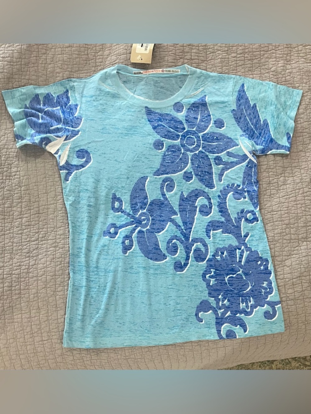 Sundance Light Blue Tee with Blue Floral Print